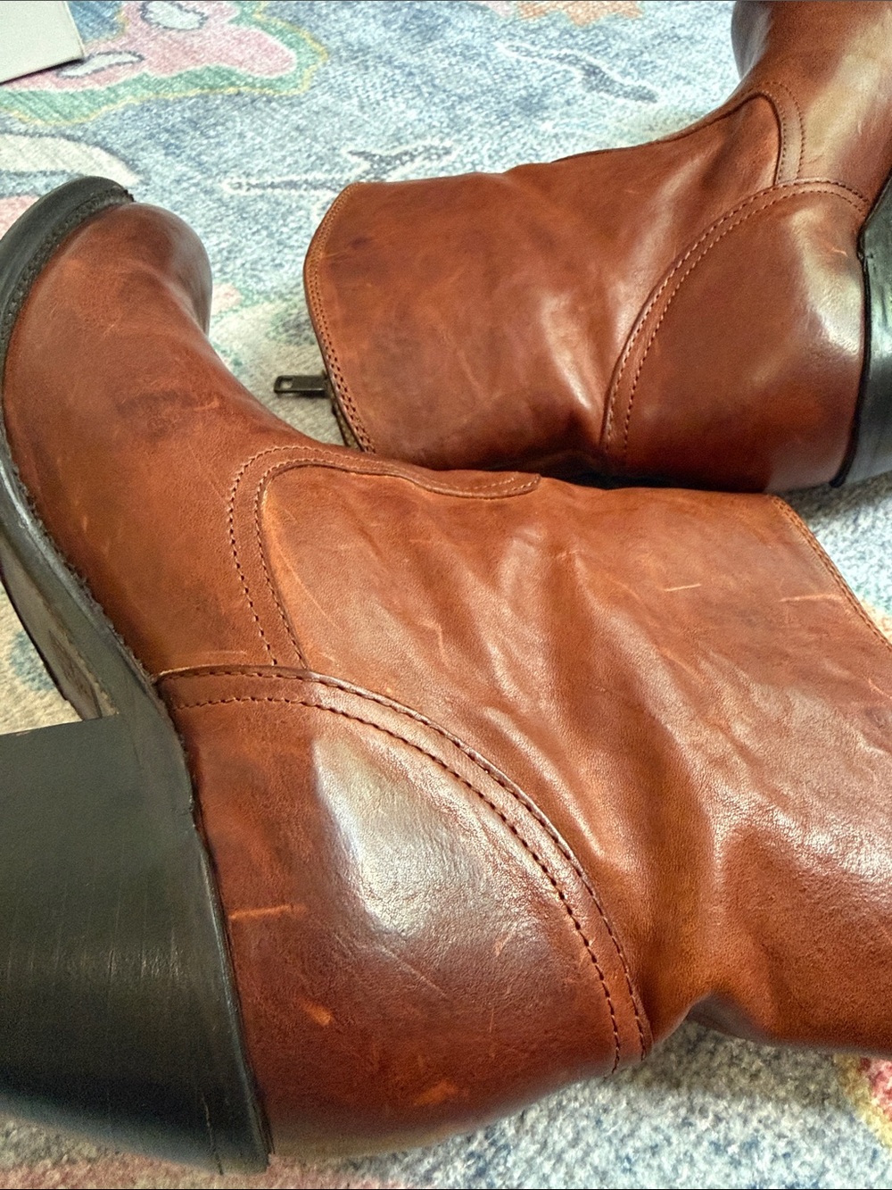 Vintage Frye Leather Zip Boots. Boho, western, leather, fall, cowgirl. - Picture 13 of 13